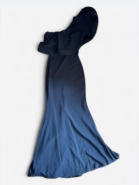 Lulus Black maxi dress with off-the-shoulder ruffle design.
